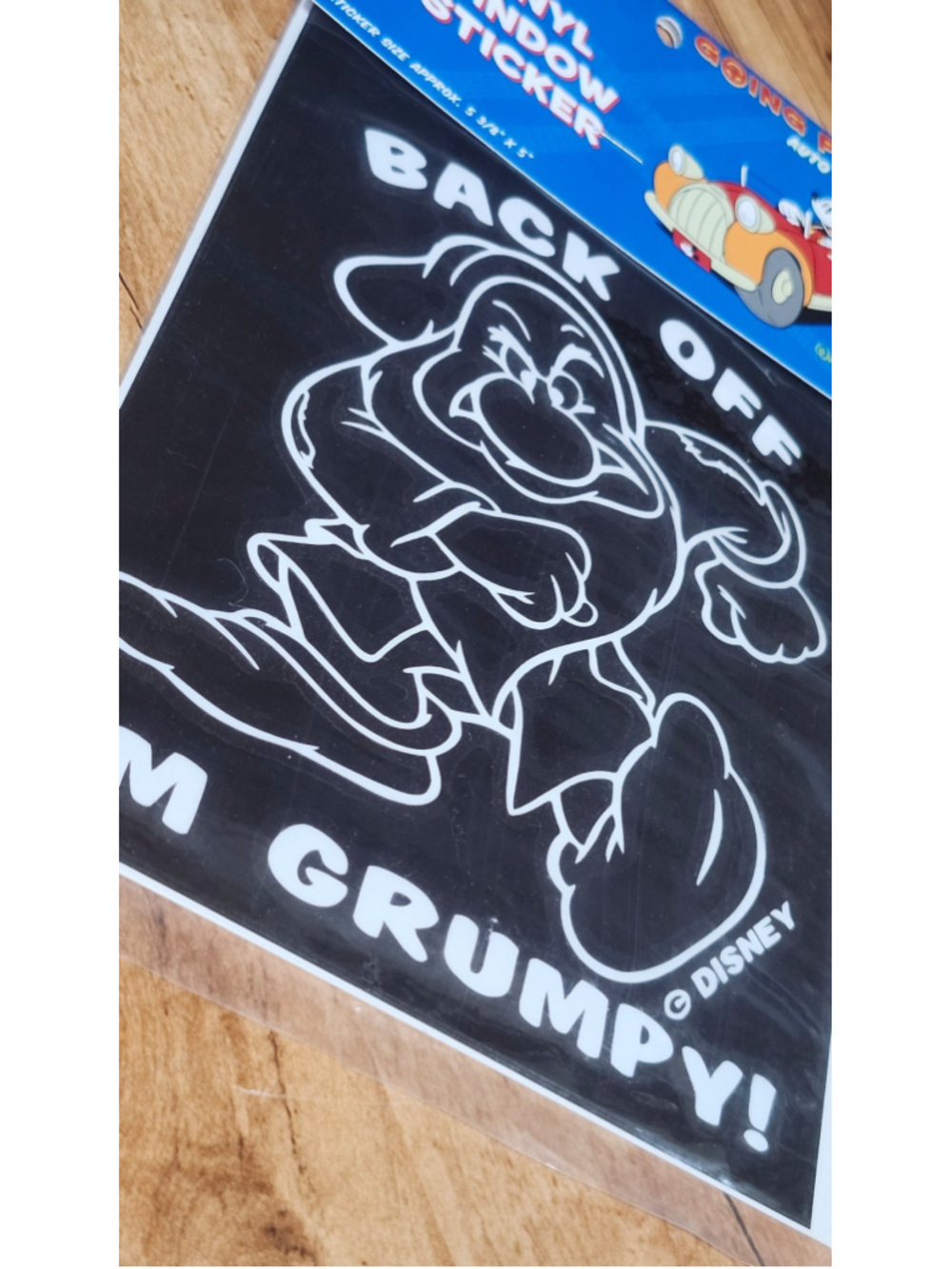 Disney Grumpy "Back Off" Vinyl Window Sticker - Picture 2 of 3